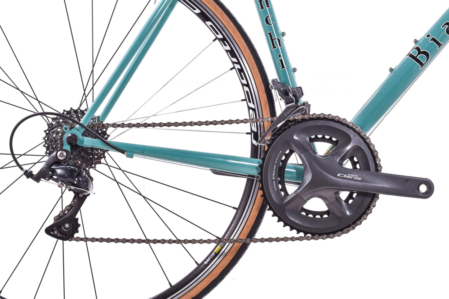 USED Bianchi Vigorelli 53cm Reynolds 631 Steel Road Bike Shimano 2x8 speed Rim Brake Celeste