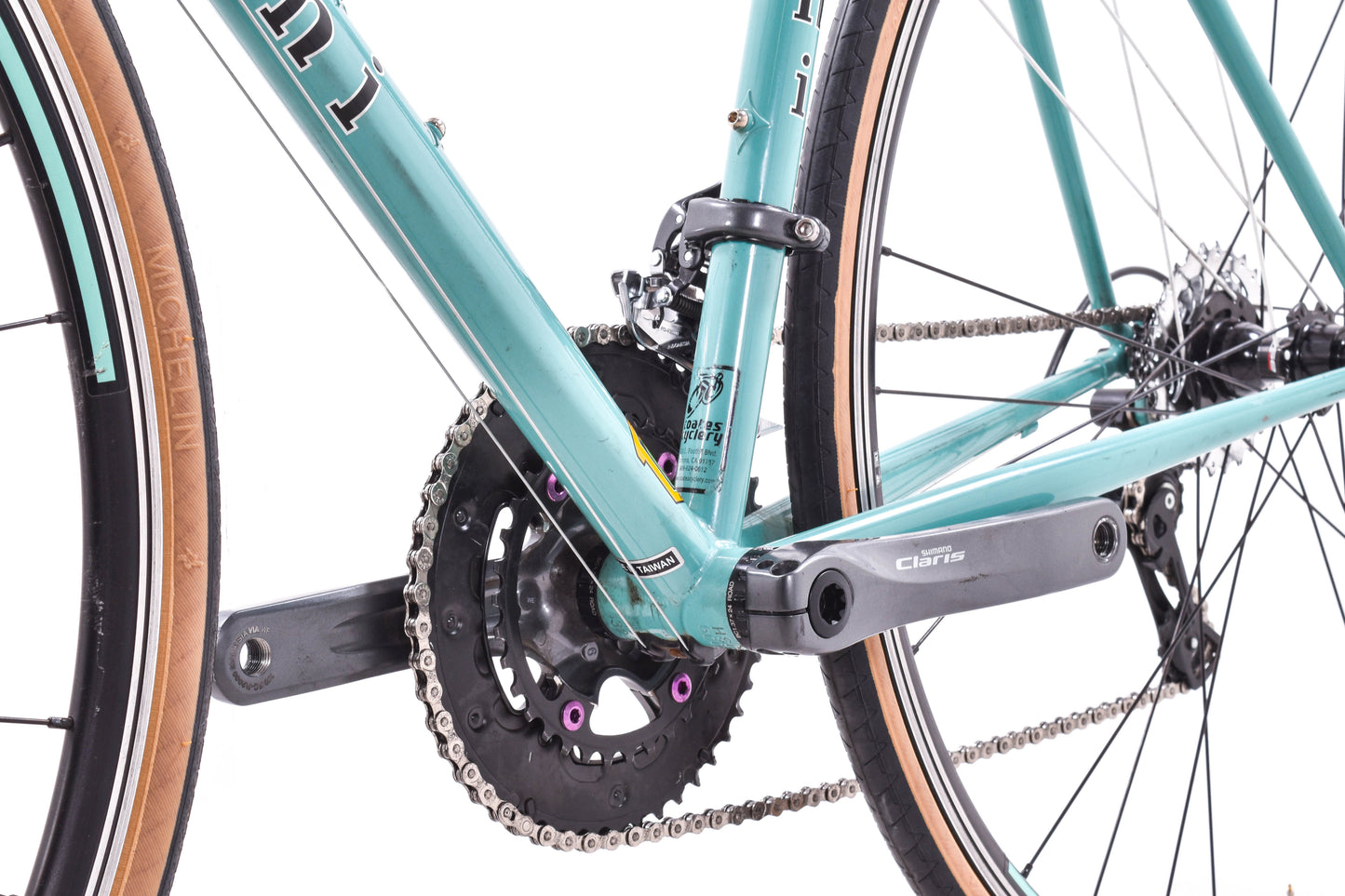USED Bianchi Vigorelli 53cm Reynolds 631 Steel Road Bike Shimano 2x8 speed Rim Brake Celeste