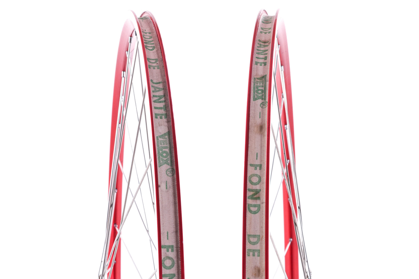 USED Bikesmiths 700C Track Wheelset w/ Suzue Pro Max Bolt On Hubs Red/Silver Fixed/Free