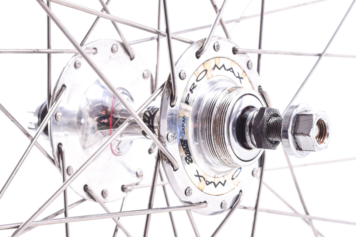 USED Bikesmiths 700C Track Wheelset w/ Suzue Pro Max Bolt On Hubs Red/Silver Fixed/Free