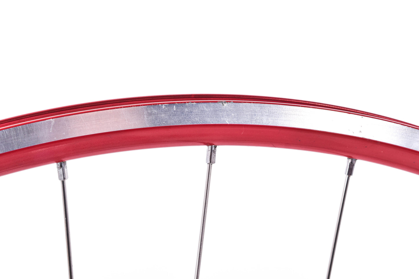 USED Bikesmiths 700C Track Wheelset w/ Suzue Pro Max Bolt On Hubs Red/Silver Fixed/Free