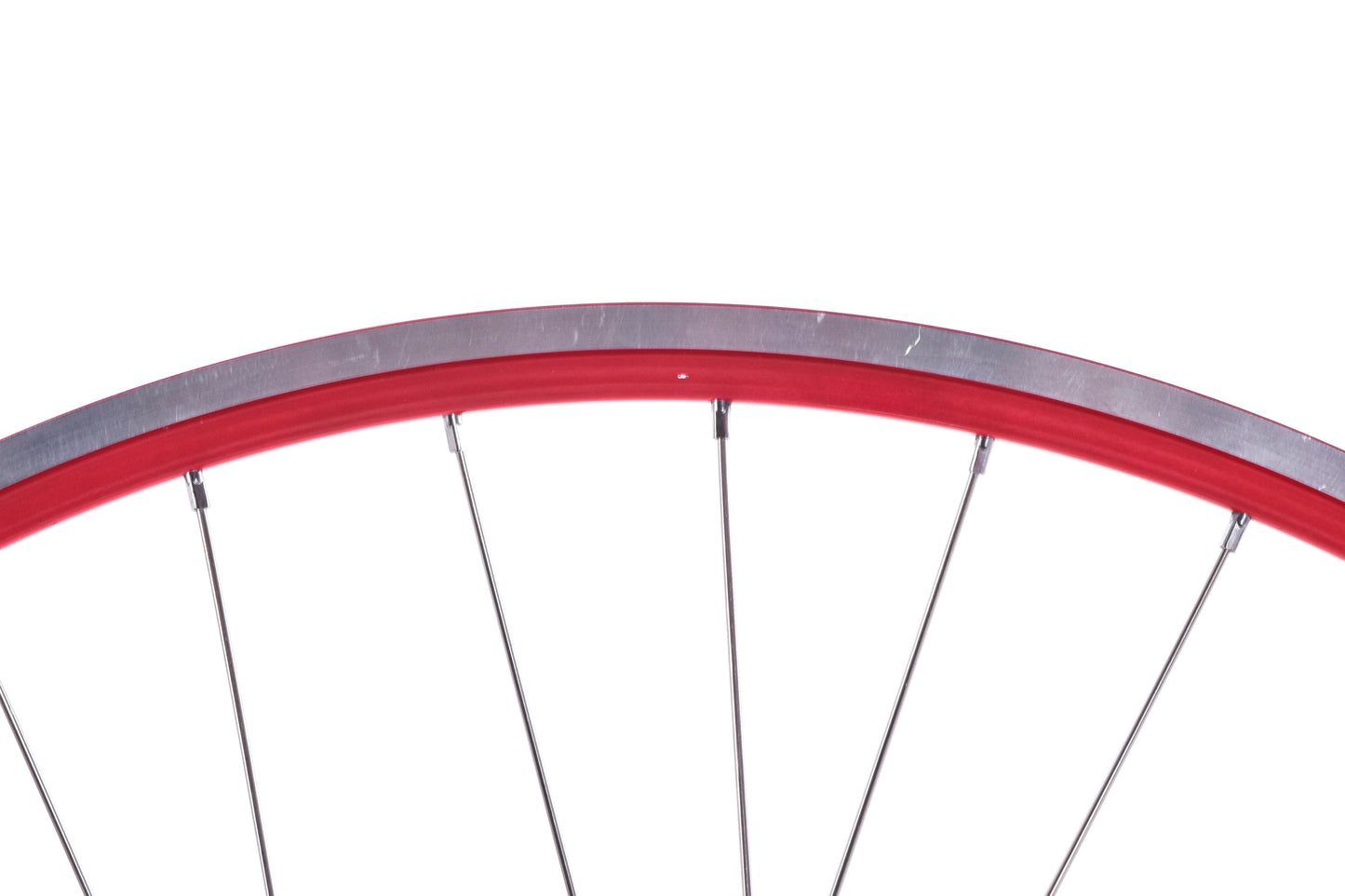 USED Bikesmiths 700C Track Wheelset w/ Suzue Pro Max Bolt On Hubs Red/Silver Fixed/Free