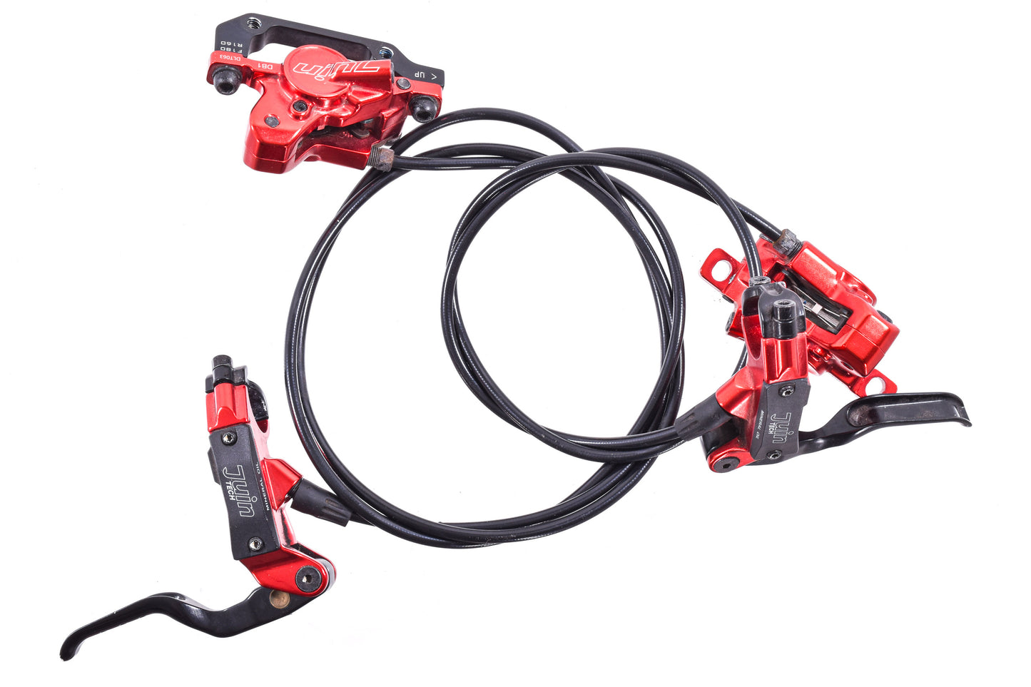 USED Juin Tech DB1 Hydraulic Disc Brake Front & Rear Set Post Mount Red