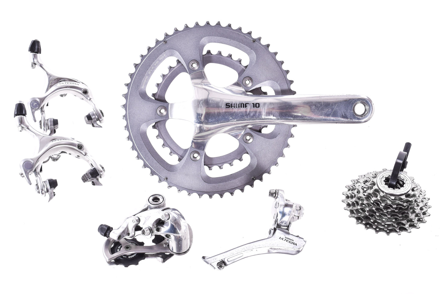 USED Shimano Ultegra 6600 Groupset 2x10 Rim Brake Silver Compact 50/34T (No Shifters)