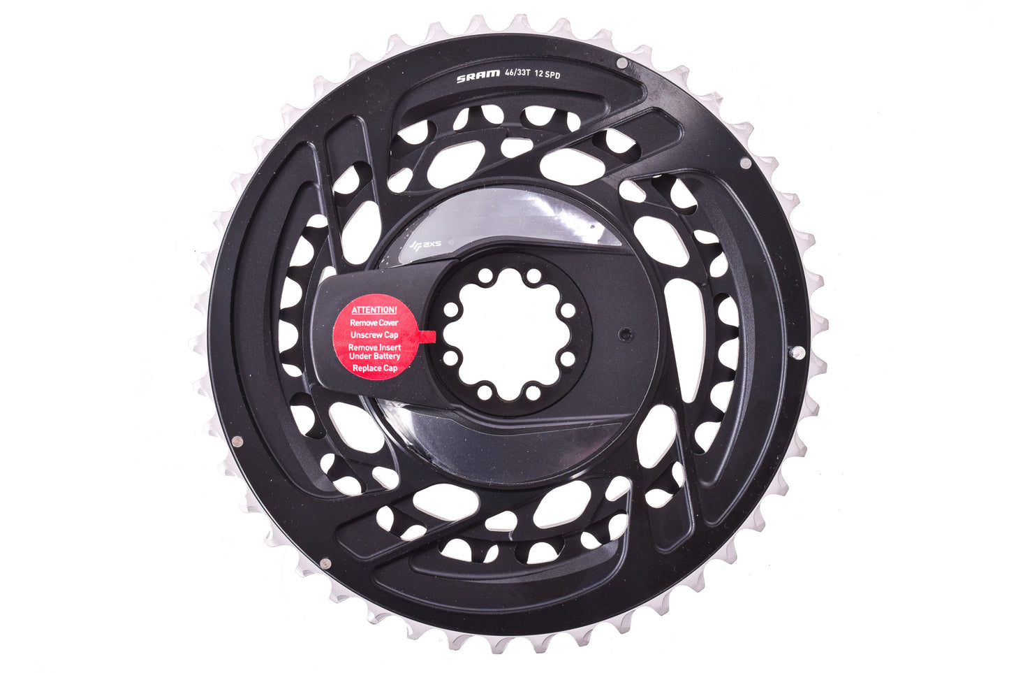 USED SRAM AXS 2USED SRAM Force AXS 2x Power Meter Chainring Kit 46/33T 2x12 Speed, 8 Bolt Direct Mountx Power Meter Chainring Kit 46/33T 2x12 Speed, 8 Bolt Direct Mount