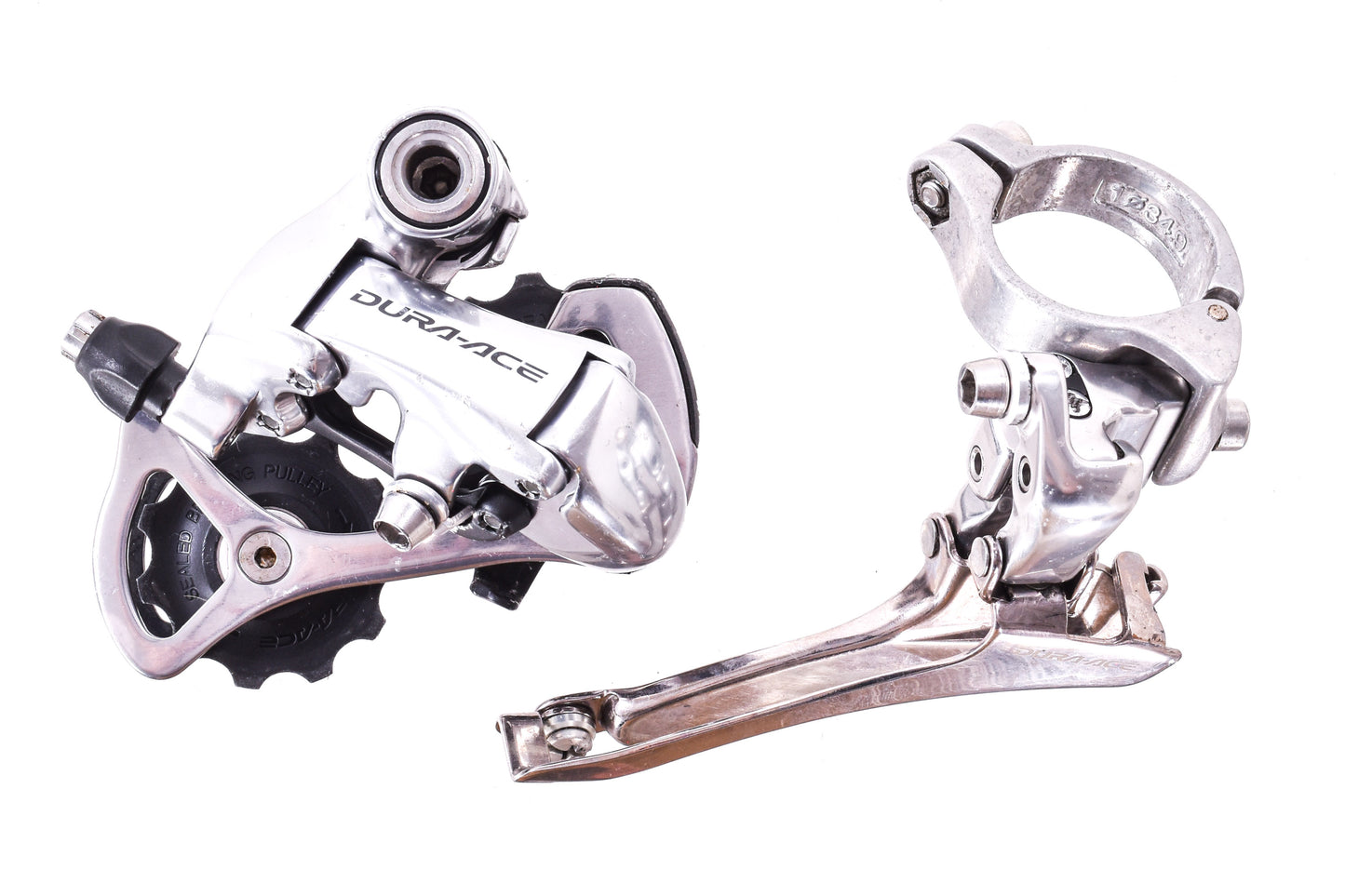 USED Shimano Dura-Ace 7800 2x10 speed Road Groupset Shifters, Derailleurs, Cassette Silver