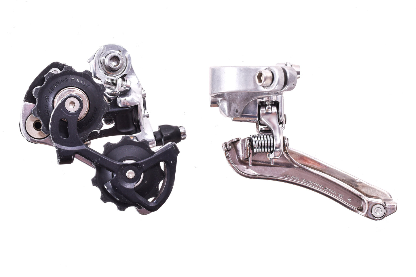 USED Shimano Dura-Ace 7800 2x10 speed Road Groupset Shifters, Derailleurs, Cassette Silver