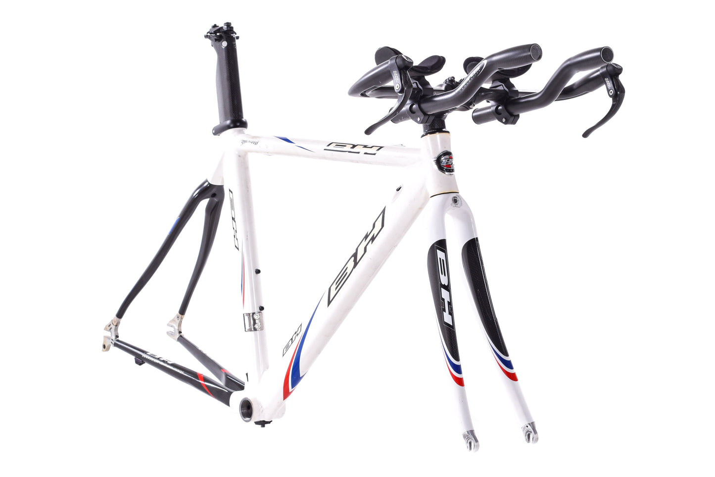 USED BH Aluminum/Carbon Medium Time Trial / Triathlon Frame w/ Cockpit Rim Brake White