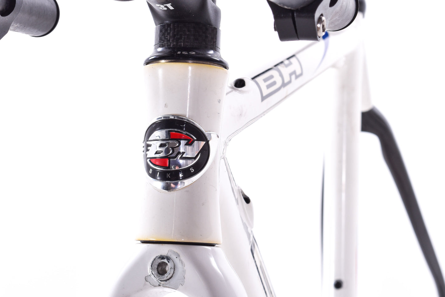 USED BH Aluminum/Carbon Medium Time Trial / Triathlon Frame w/ Cockpit Rim Brake White