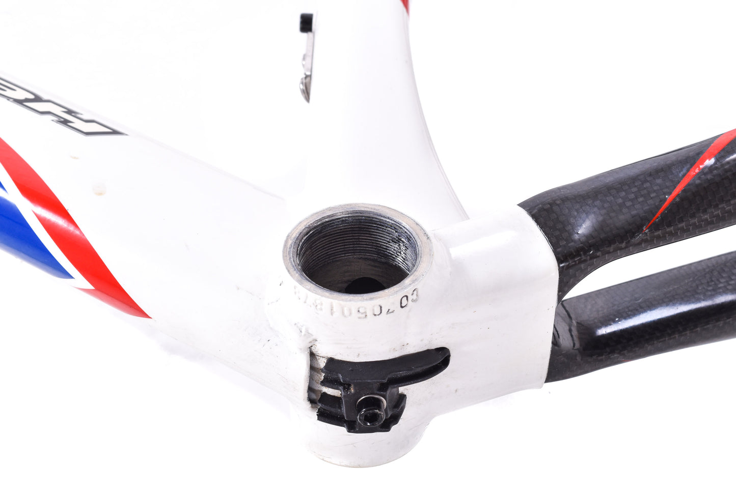 USED BH Aluminum/Carbon Medium Time Trial / Triathlon Frame w/ Cockpit Rim Brake White