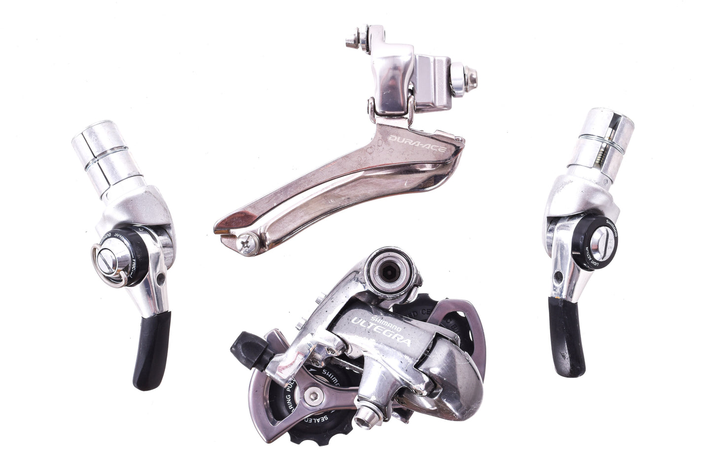 USED Shimano 2x10 speed Time Trial Groupset Dura-Ace / Ultegra, Bar End Shifters, Derailleurs