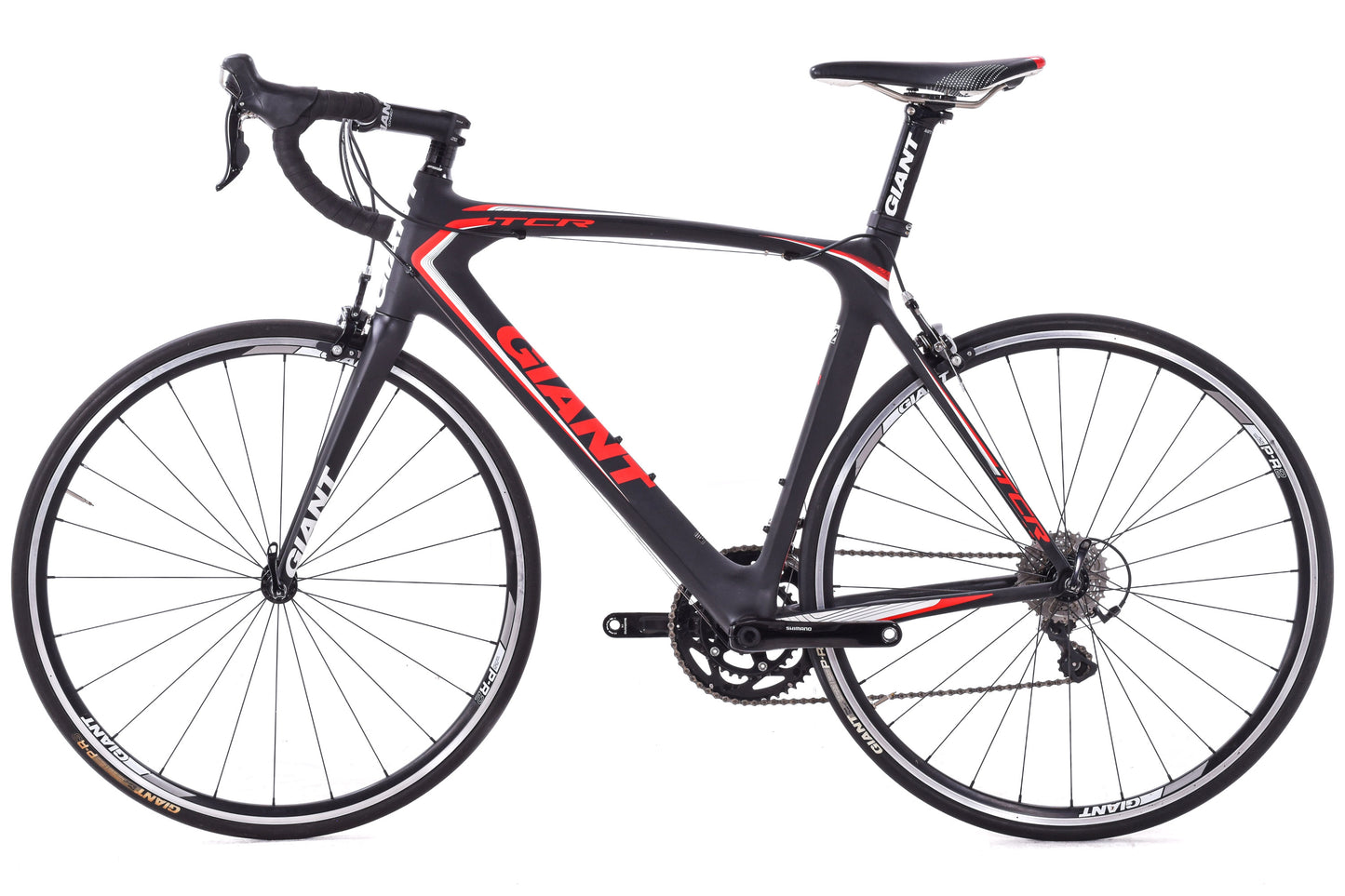 USED 2014 Giant TCR Composite 2 Large Carbon Road Bike Shimano 105 2x10 speed Black