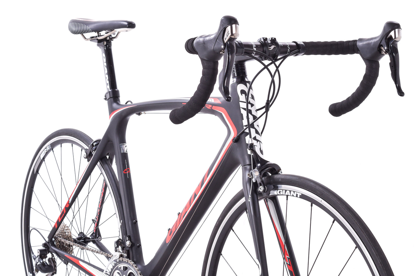 USED 2014 Giant TCR Composite 2 Large Carbon Road Bike Shimano 105 2x10 speed Black