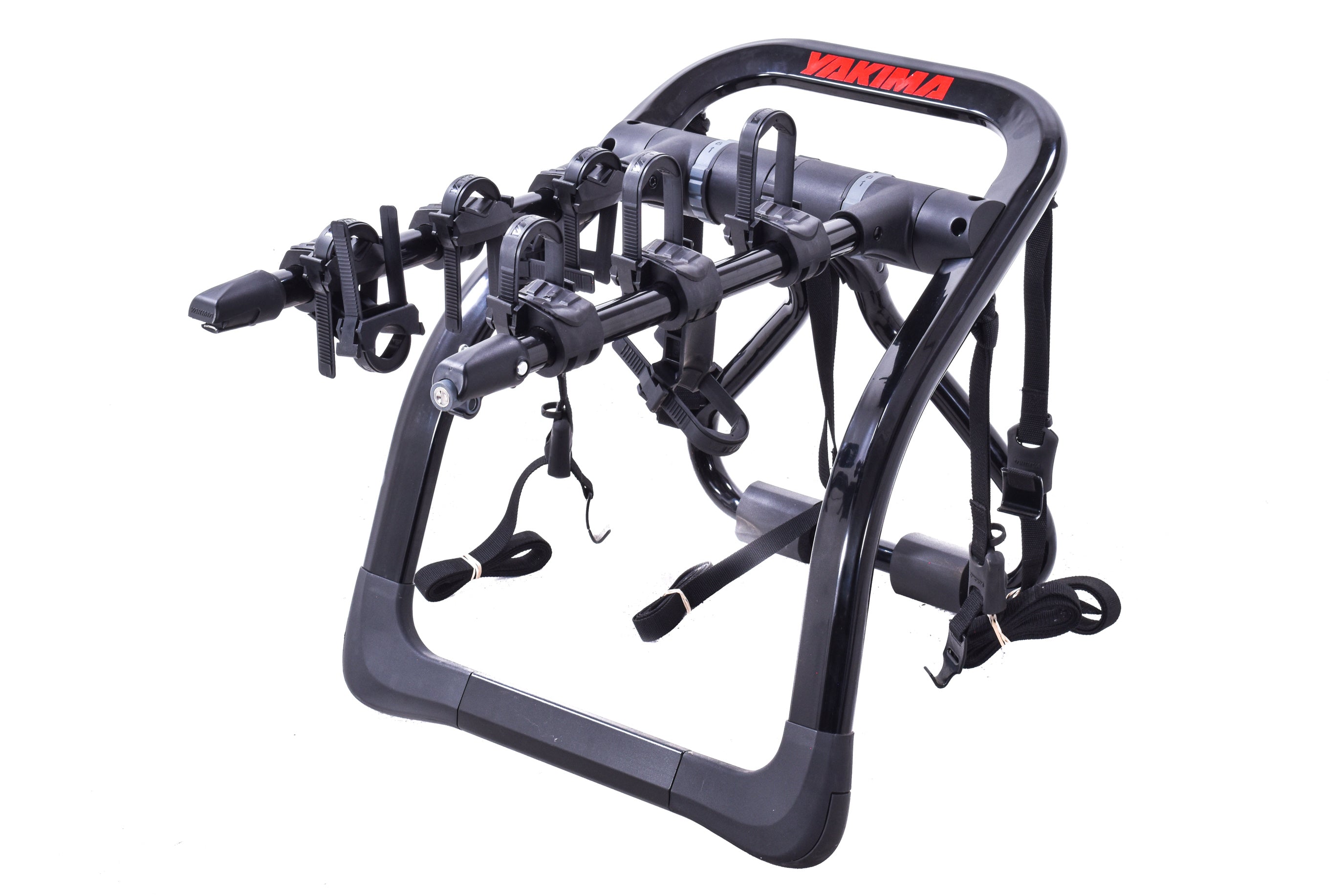 USED Yakima Fullback 3 Bike Premium Trunk Bike Rack Straps Folding