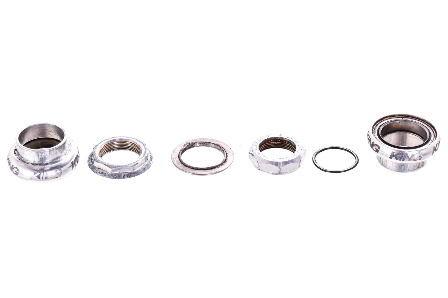 USED Chris King 2Nut 1" Threaded Sealed Bearing Headset Silver EC30