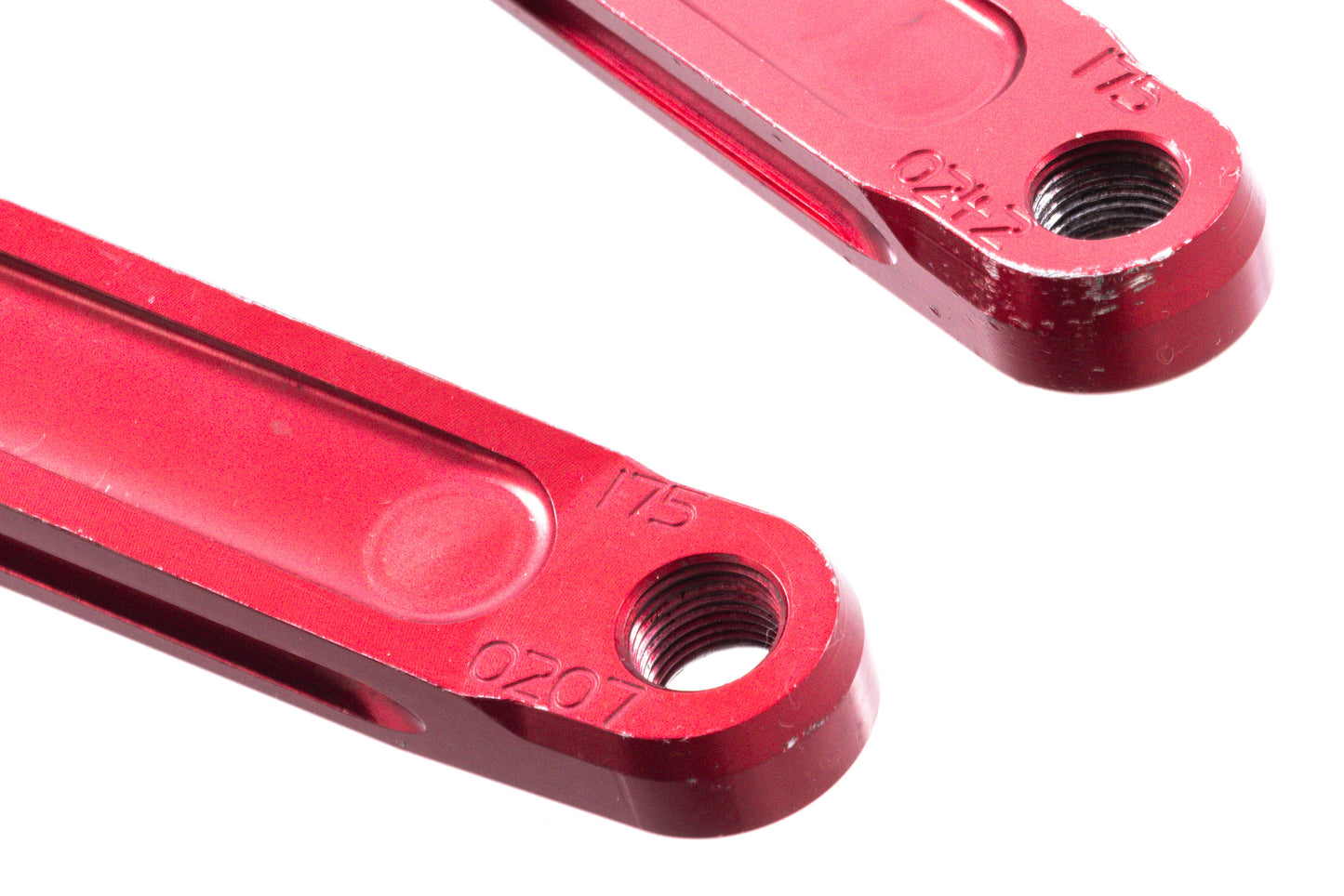 USED RaceFace Forged 175mm Triple Crankset 44/34/22T Square Taper Red MTB