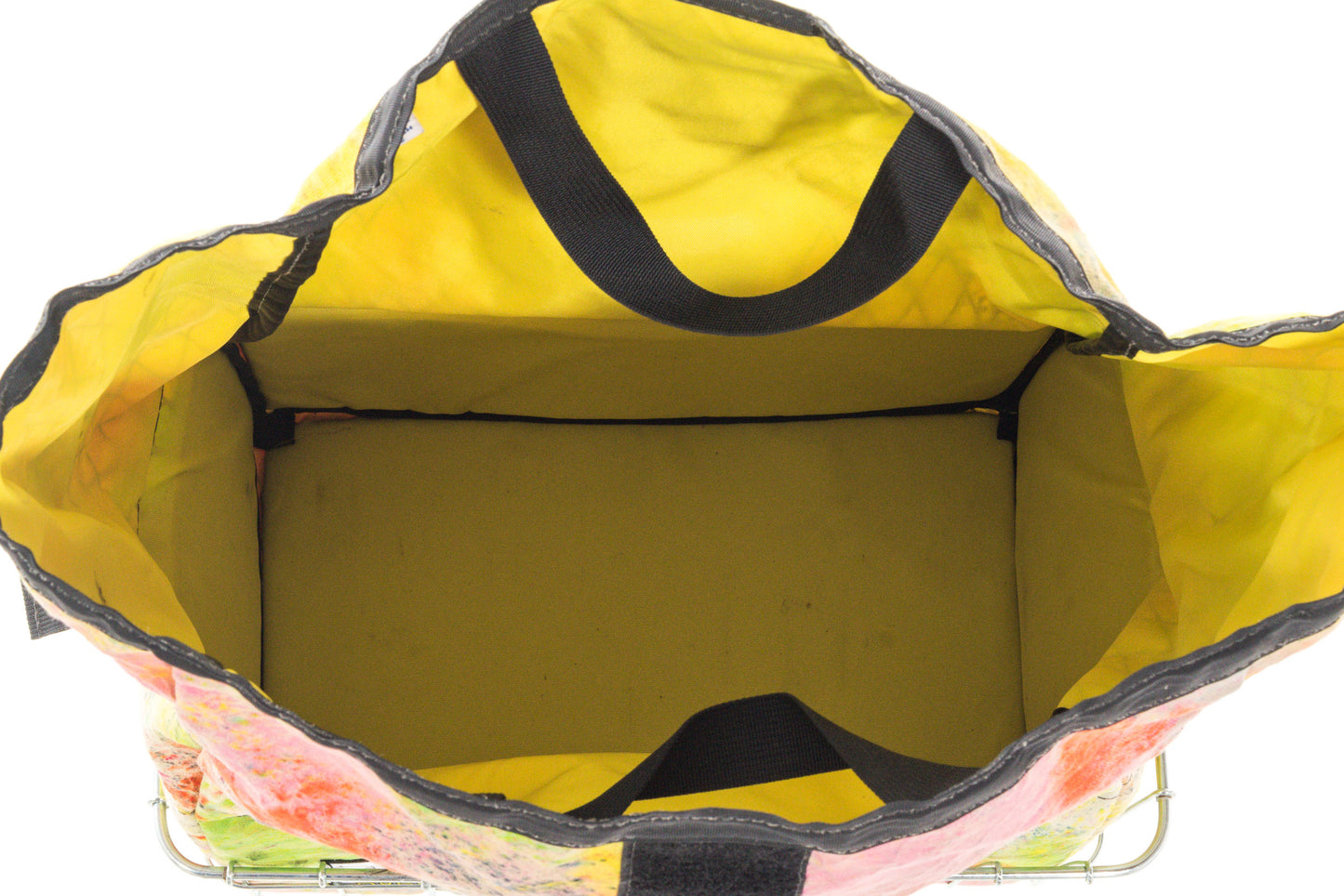 USED Realm Dark Label Party Camo Canvas Basket Bag w/ Nitto Front Rack and Wald Front Basket