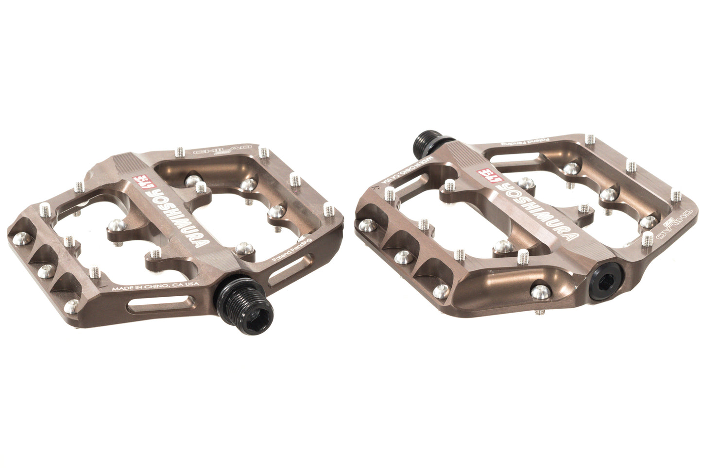 USED Yoshimura Chilao SS Large Aluminum Flat Pedal Yoshikote/Silver