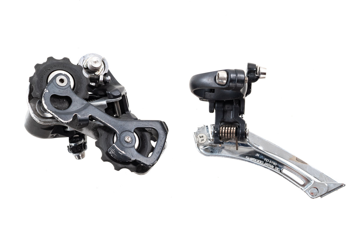 USED Shimano 105 5700 2x10 speed Partial Groupset Shifters, Derailleurs, Brakes
