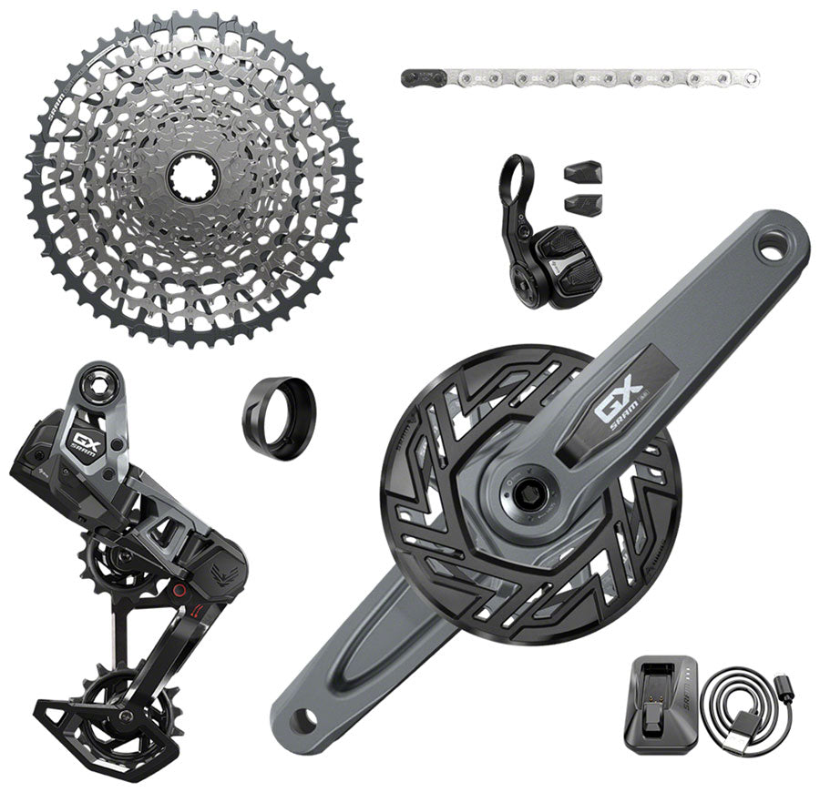 NEW SRAM GX Eagle T-Type Ebike AXS Groupset - 160mm ISIS Crank Arms for Bosch, 36T Ring/Clip-On Guard, Derailleur, Shifter, 10-52t Cassette