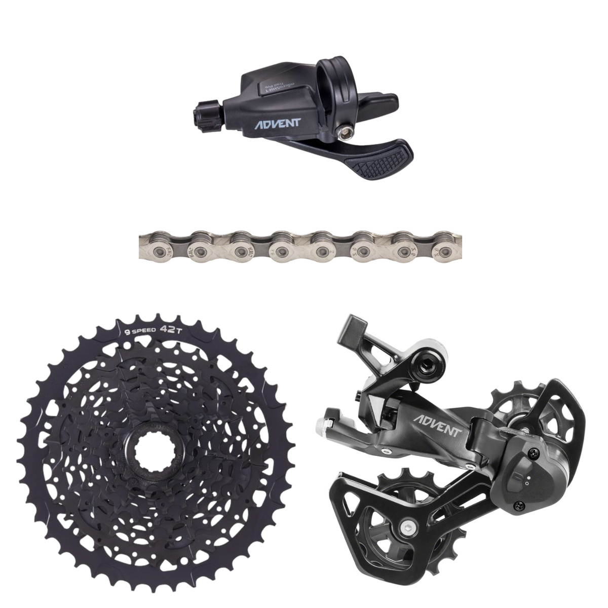 NEW microSHIFT Advent 1x9 Pro-Clutch Flat Bar Groupset 9 Speed