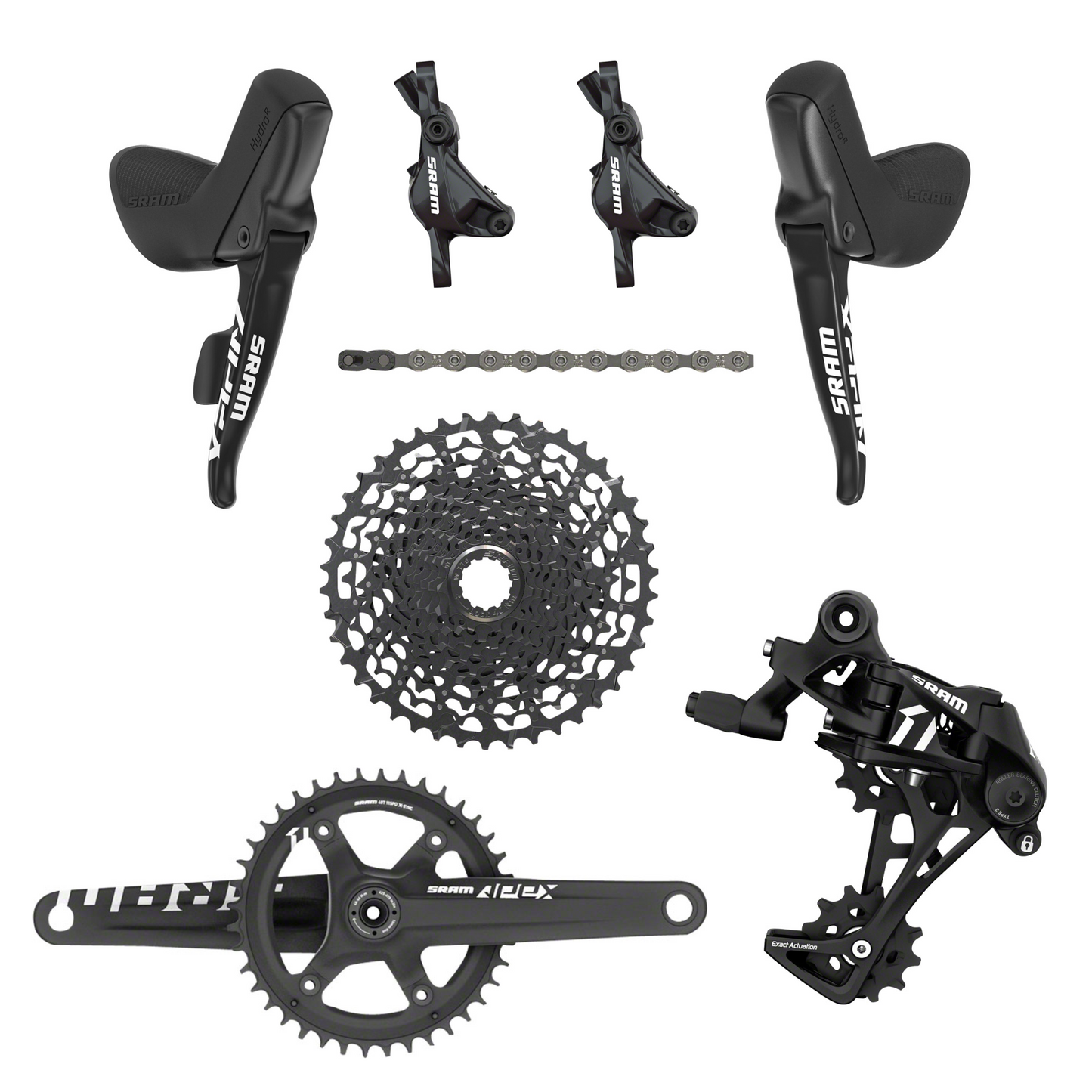 NEW SRAM Apex 1x11 Drop Bar Hydraulic Groupset, 42t, 11-42t, Post Mount - Gravel, CX, All-Road