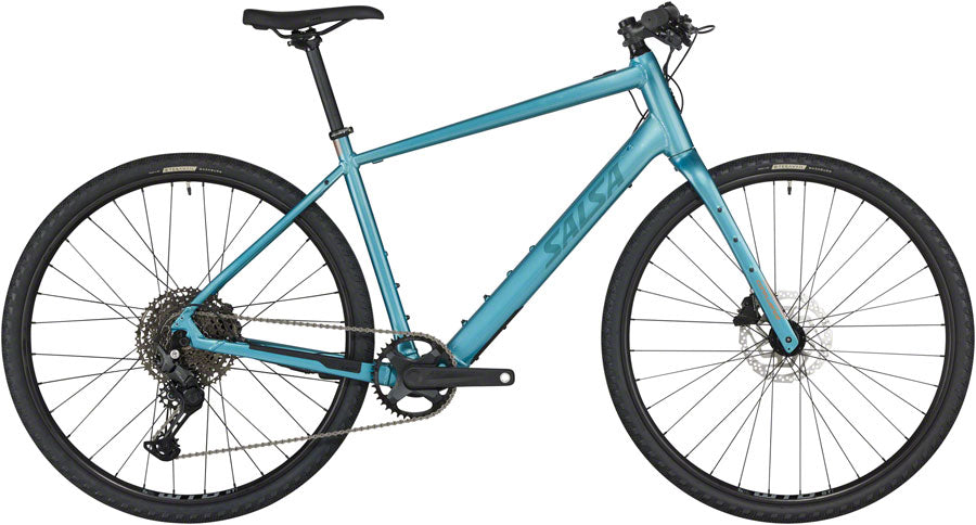 DEMO Salsa Confluence Flat Bar Cues 11 Ebike - 700c, Aluminum, Dark Cyan, X-Large, GRADE B