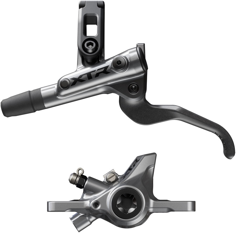 NEW Shimano XTR M9200 XC Disc Brake and Lever - Left/Front, Post Mount, 2-Piston Caliper, SM-BH90-SS Hose, Metal Pads, Gray