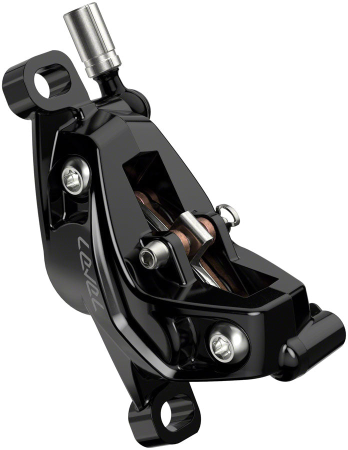 NEW SRAM Level Silver Stealth Disc Brake and Lever - Rear, Post Mount, 4-Piston, Aluminum Lever, SS Hardware, Black, C1 - Around the Cycle