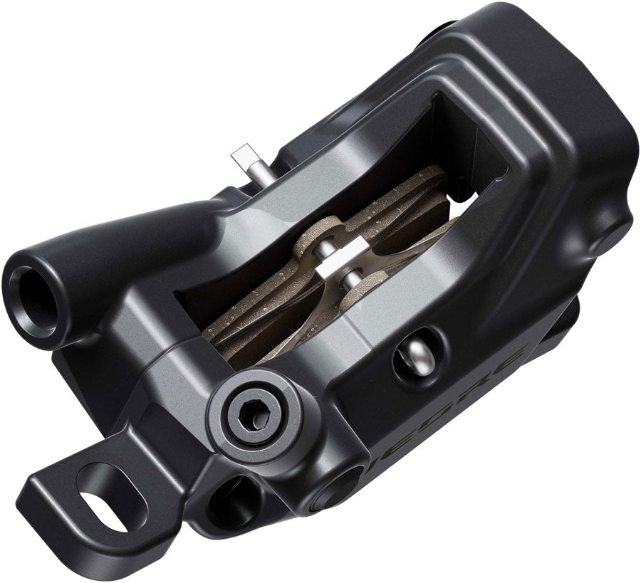 NEW Shimano Deore BR-M6220 Disc Brake and BL-M6200 Lever - Post Mount, 4-Piston Caliper, SM-BH90-SS Hose, Metal Pads, Gray/Black