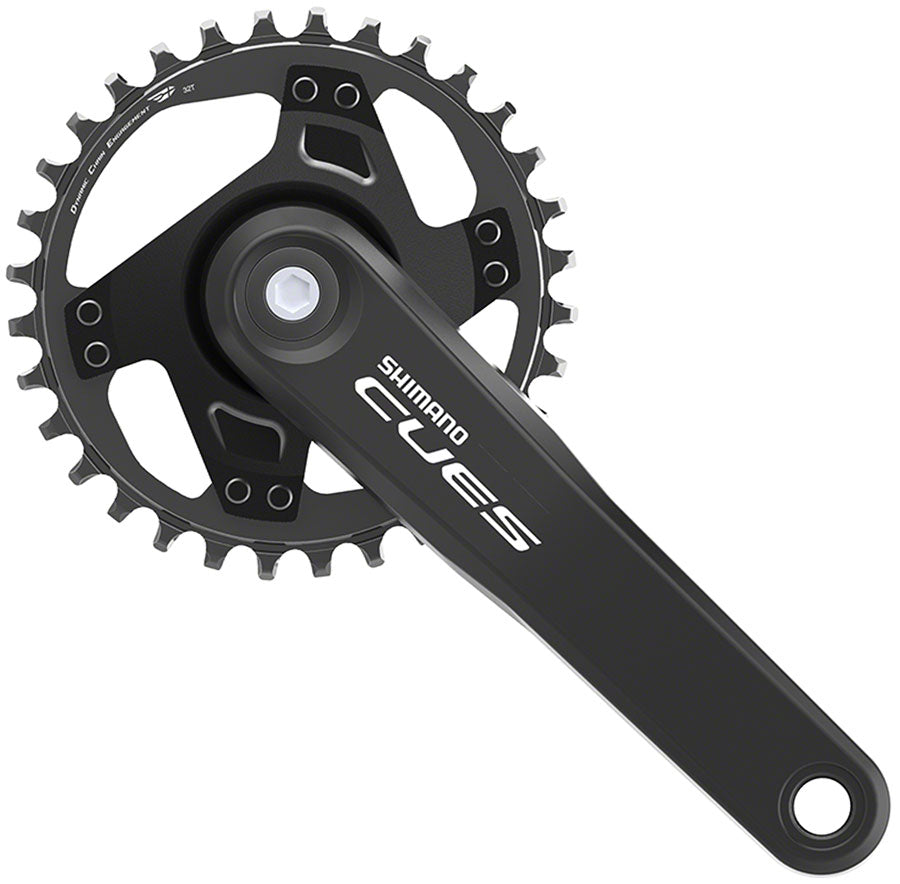 NEW Shimano CUES FC-U4000-1 Crankset - 9/10/11-Speed, Riveted, Square Taper JIS Spindle Interface, Black - Around the Cycle