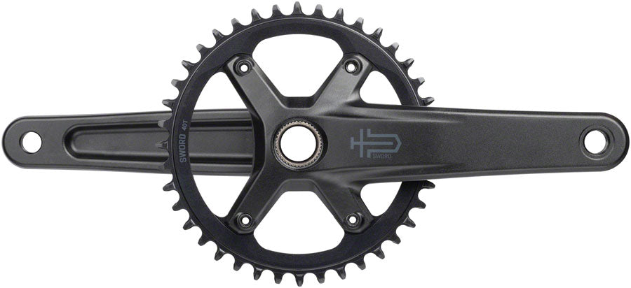 NEW microSHIFT Sword 1x Crankset - 10-Speed, 110 Asym BCD, 24mm Spindle, Black