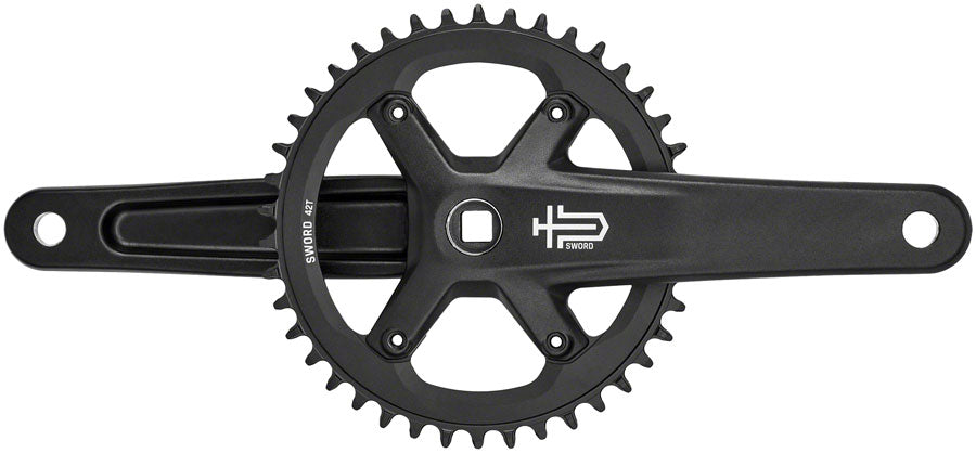 NEW microSHIFT Sword Black 1x Crankset - 9/10-Speed, 110 Asym BCD, JIS Square Taper Spindle Interface, Black