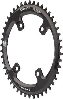 NEW Wolf Tooth Elliptical Shimano 110 Asymmetric BCD Chainring - 46t, 110 Asymmetric BCD, 4-Bolt, Drop-Stop, For Shimano GRX Cranks, Black