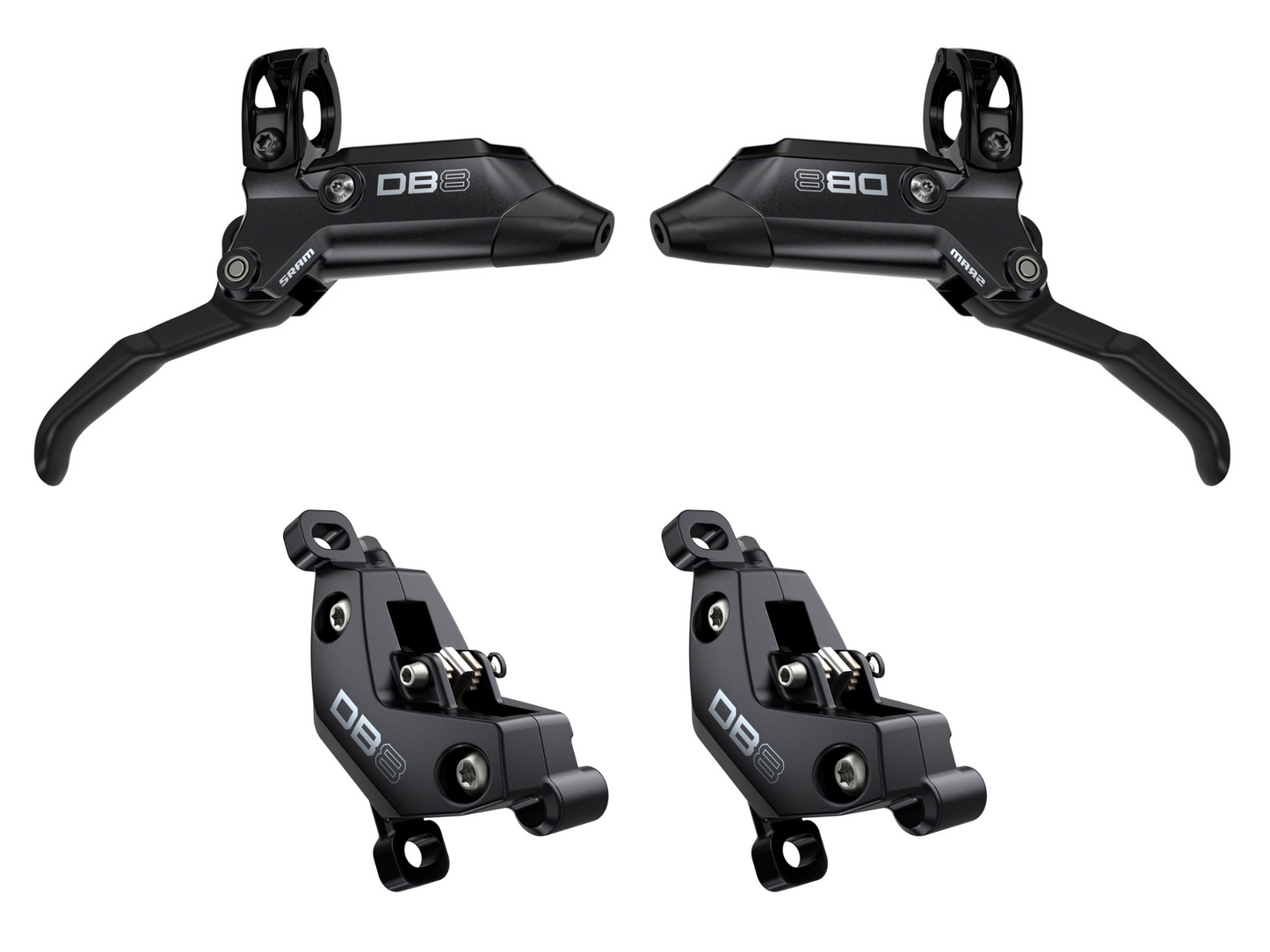 NEW SRAM DB8 Stealth 4-Piston Disc Brake and Lever - Front and Rear Set