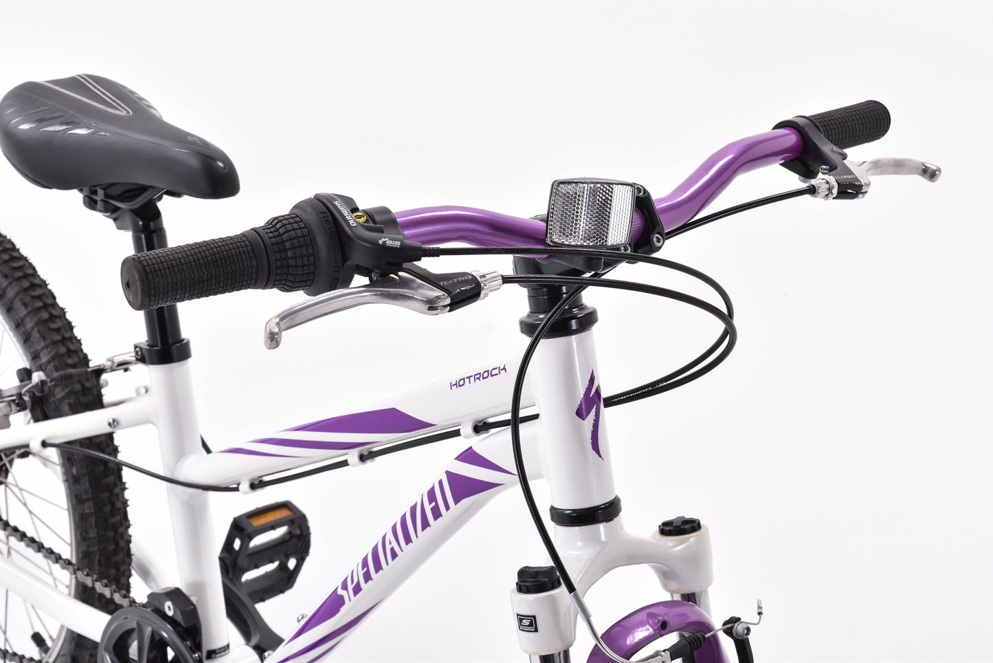 USED Specialized Hotrock 20 Kids 6 Speed White Purple Front Suspension
