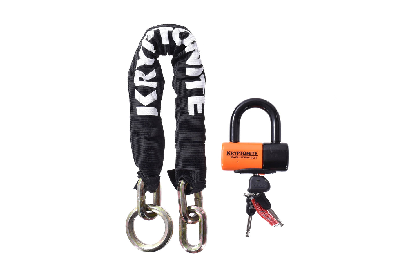 USED Kryptonite New York Cinch Ring Chain 1275 w/ Evolution Series 4 Lock 2.5 Feet