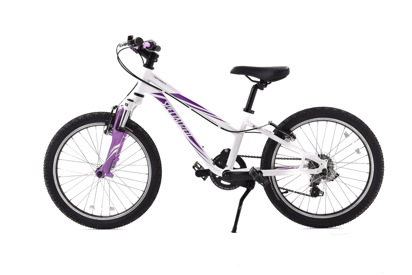 USED Specialized Hotrock 20 Kids 6 Speed White Purple Front Suspension