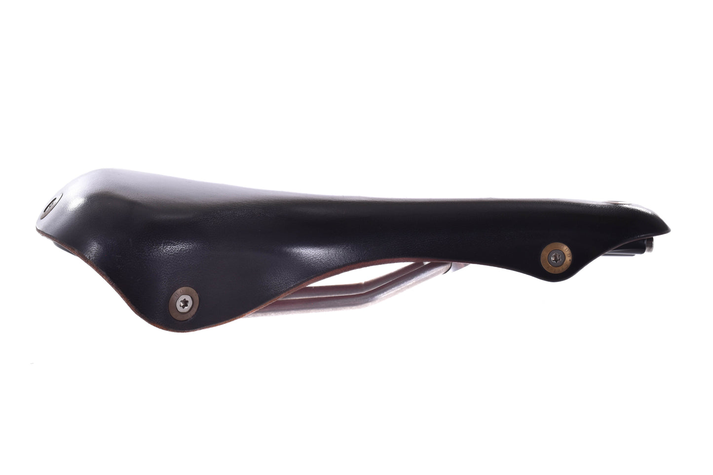 USED Berthoud Cycles Galibier Narrow Leather Saddle, Black, Titanium Rails