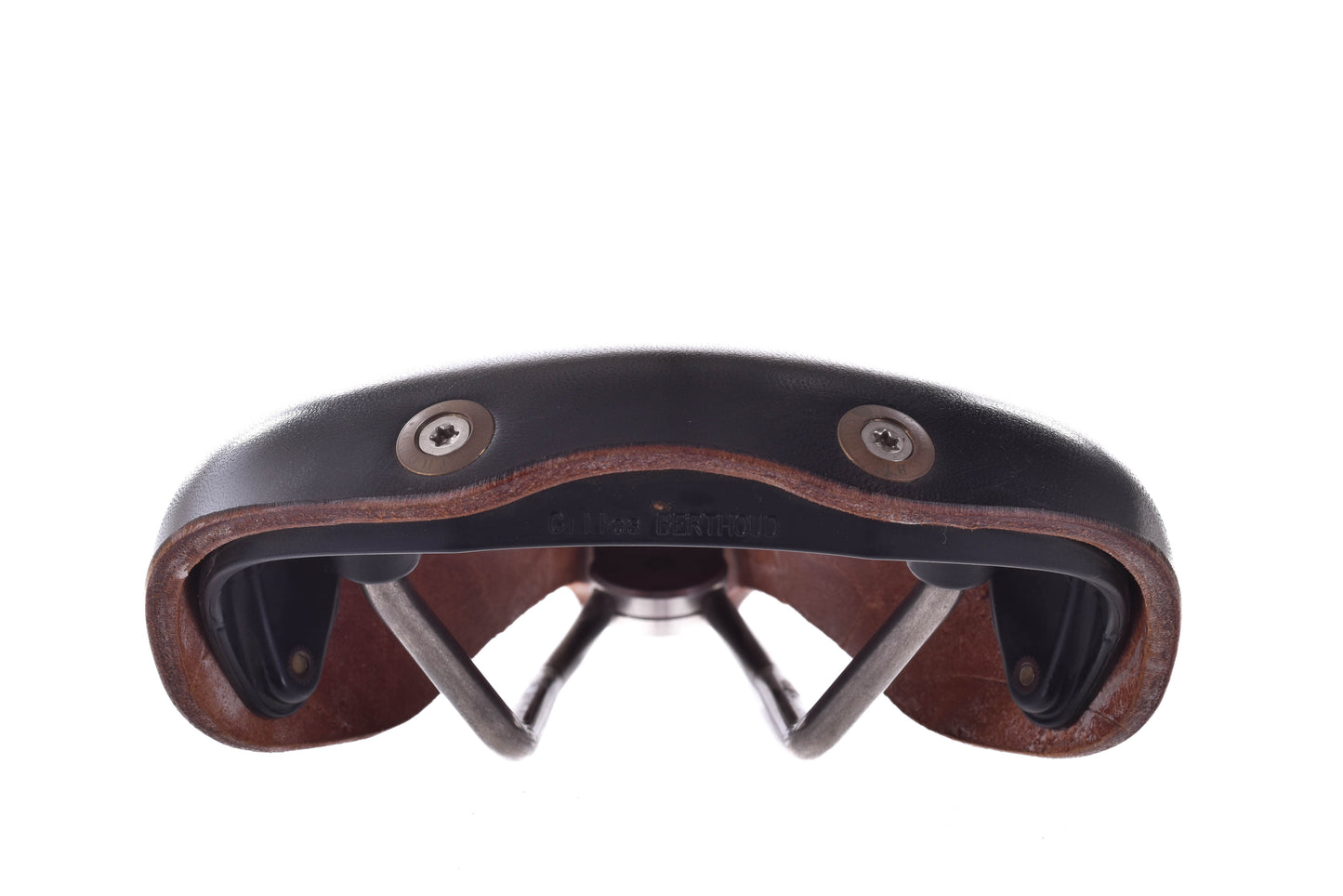 USED Berthoud Cycles Galibier Narrow Leather Saddle, Black, Titanium Rails
