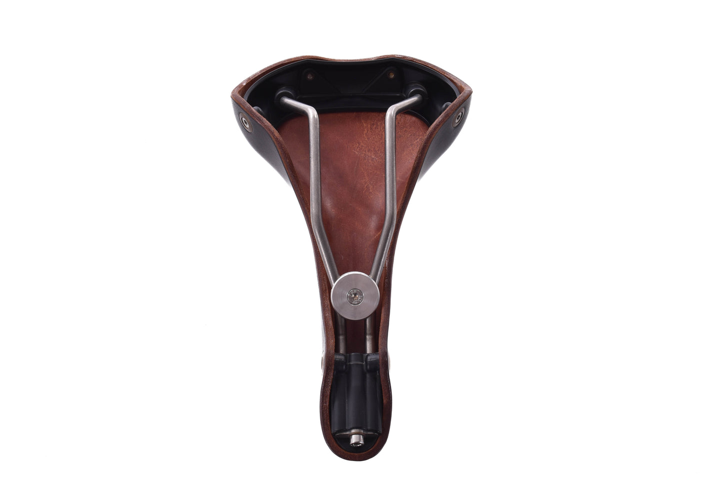 USED Berthoud Cycles Galibier Narrow Leather Saddle, Black, Titanium Rails