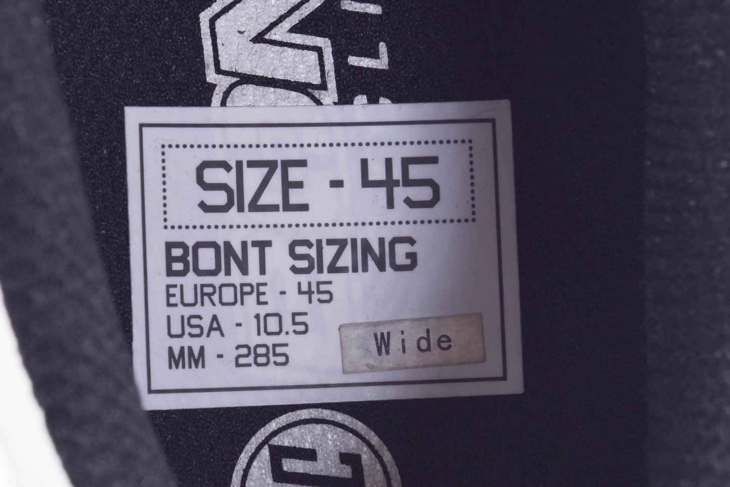 USED BONT Riot+ EU45 Wide Fit Road Cycling Shoes Carbon Sole White/Black
