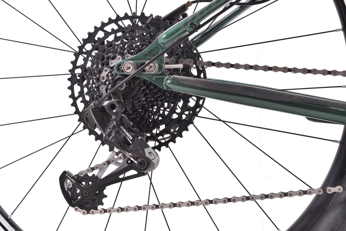 USED Kona Honzo ST Large Steel Hardtail Mountain Bike SRAM GX Eagle 1x12 speed Fox 34 Kashima 29er Green
