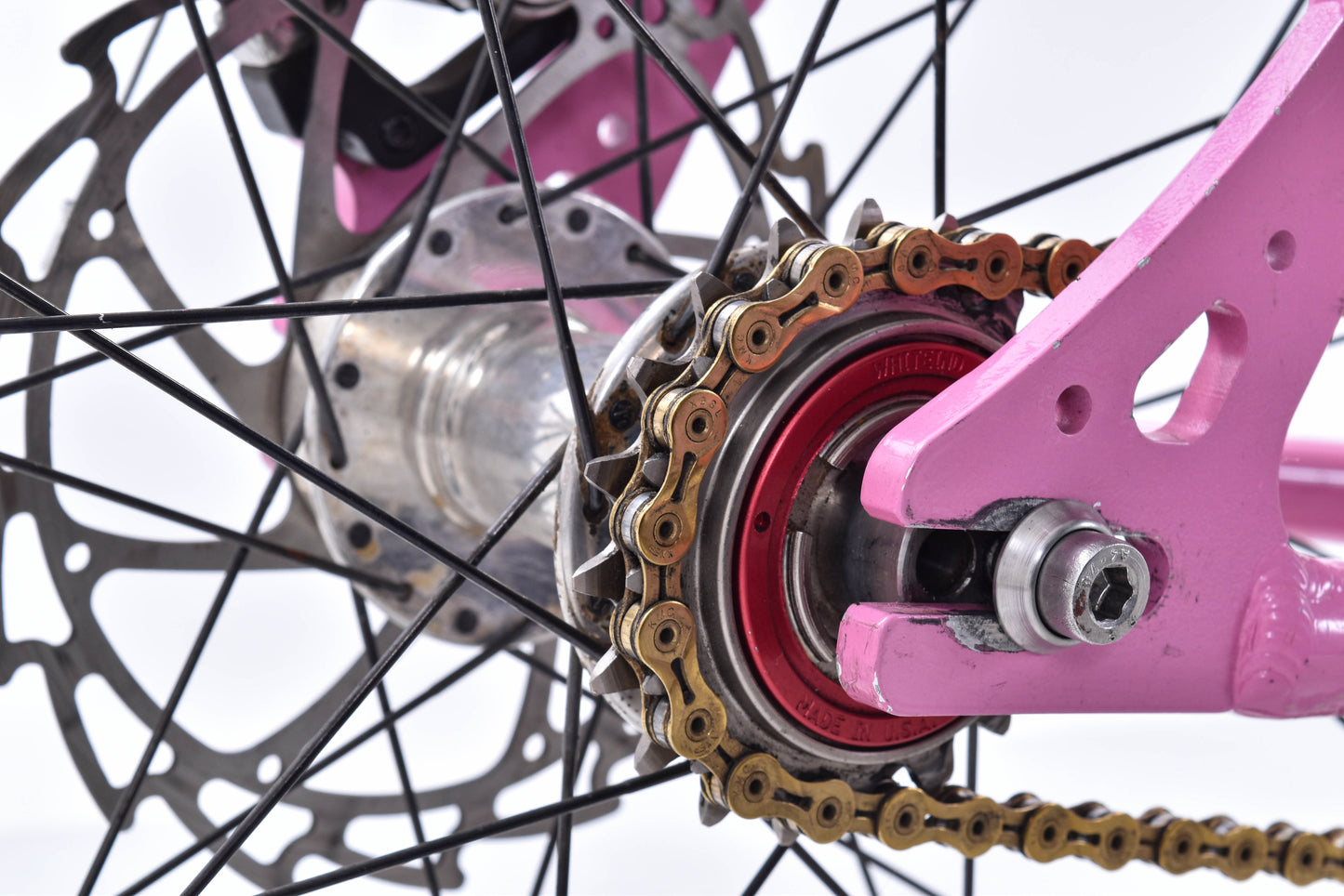 USED 2006 Bianchi P.U.S.S. Single Speed 26 Mountain Bike 17.5" Pink Aluminum Disc Brake White Industries