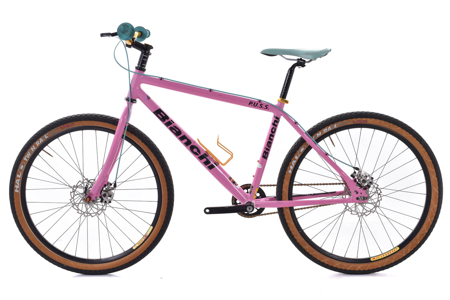 USED 2006 Bianchi P.U.S.S. Single Speed 26 Mountain Bike 17.5" Pink Aluminum Disc Brake White Industries