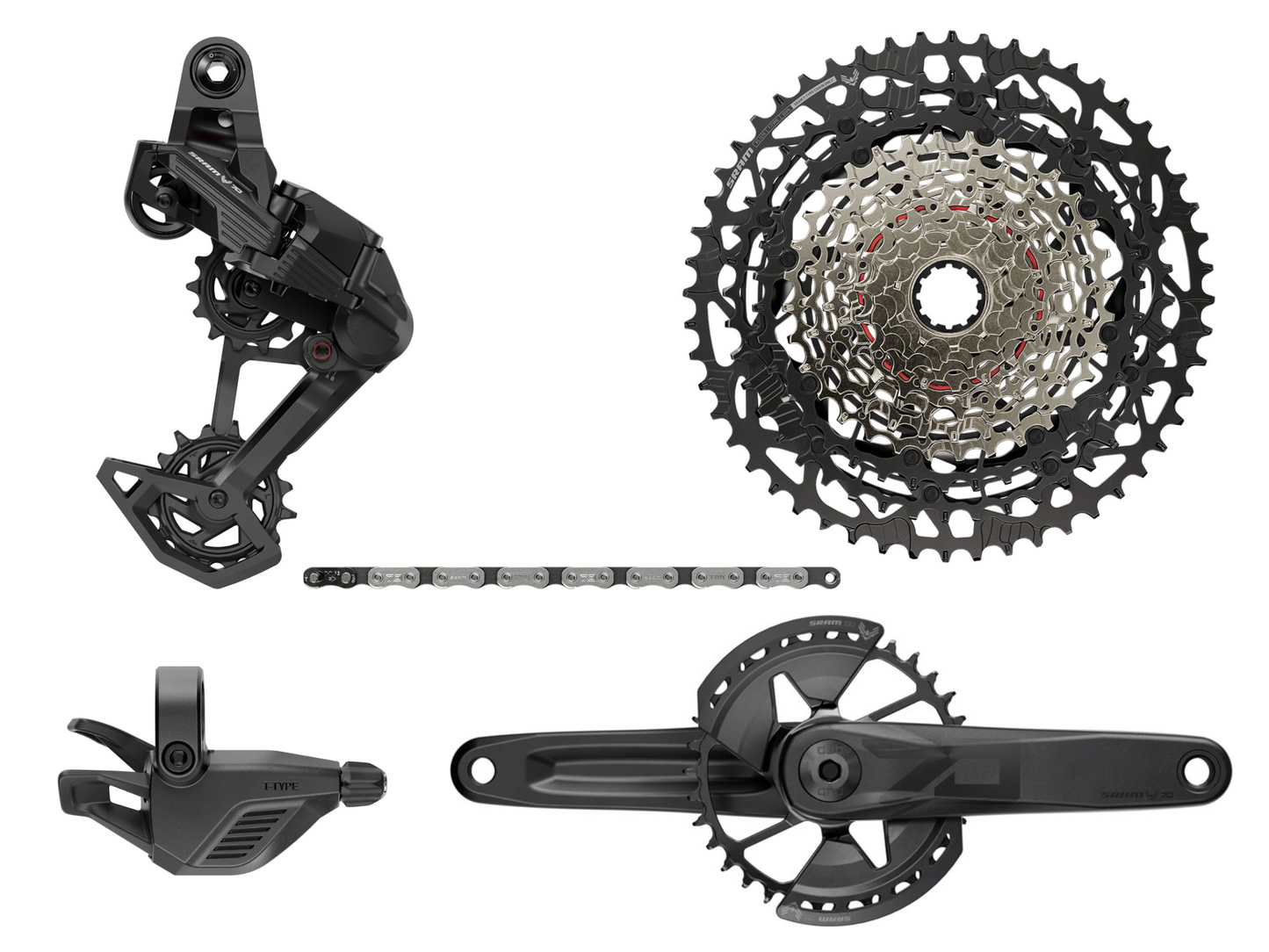 NEW SRAM Eagle 70 Transmission Mechanical T-Type Groupset - Wide Crank, 32t Chainring, Trigger Shifter, 10-52t 12-Speed Cassette, Rear Derailleur, Chain - MTB, 1x12, UDH ONLY