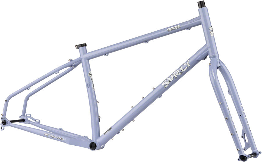 gravel bike frameset steel NEW Surly Grappler Farbe:Aluminium Stange schwarz + Bügel Giro Register II Y pack mounts on each Category:E Bike_Mountainbikes