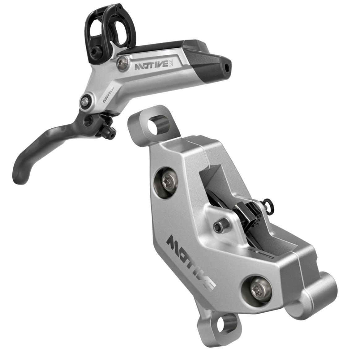 NEW SRAM Motive Ultimate V2 Disc Brake and Lever - Front, 950mm Hose, Post Mount, 4-Piston, Aluminum Lever Body, Carbon Blade, Black/Silver, A2