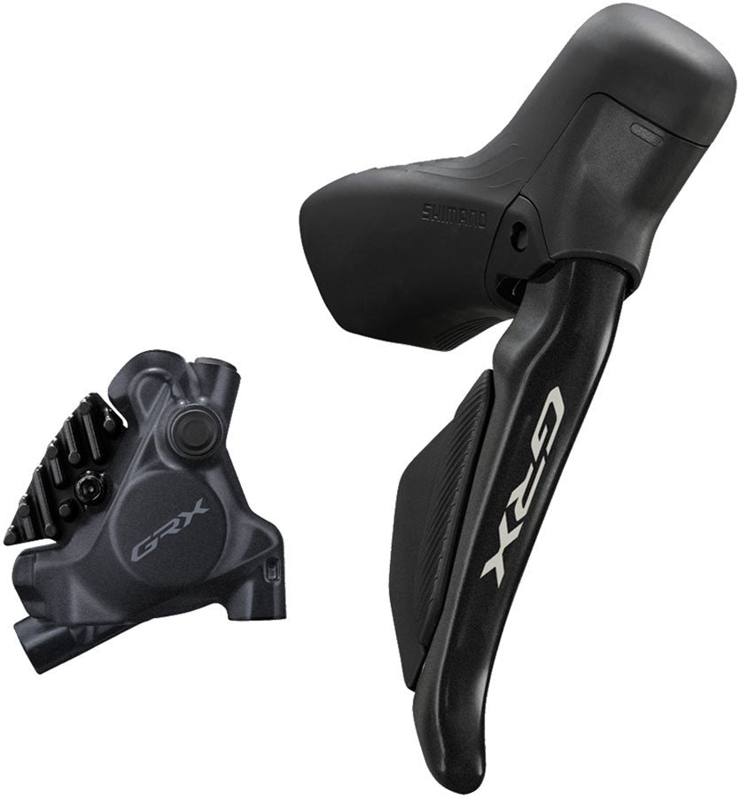 NEW Shimano GRX ST-RX715 Di2 Shift/Brake Lever with BR-RX410 Hyd Disc Brake Caliper - Right/Rear, 12-Speed, Flat Mount Caliper, For 25mm Mount - Around the Cycle