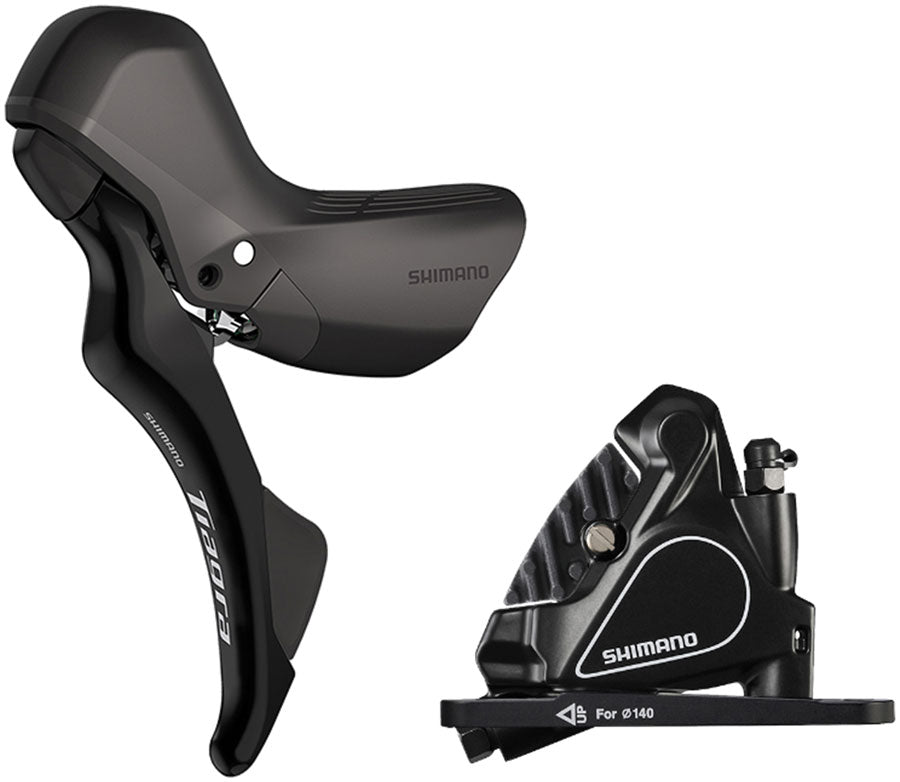 NEW Shimano Tiagra ST-R4020 Shift/Brake Lever with BR-RS405 Hydraulic Disc Brake Caliper - Left/Front, 2x, Flat Mount
